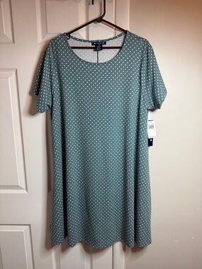 Architect Sage Green Polka Dot Short Sleeve Mini Dress